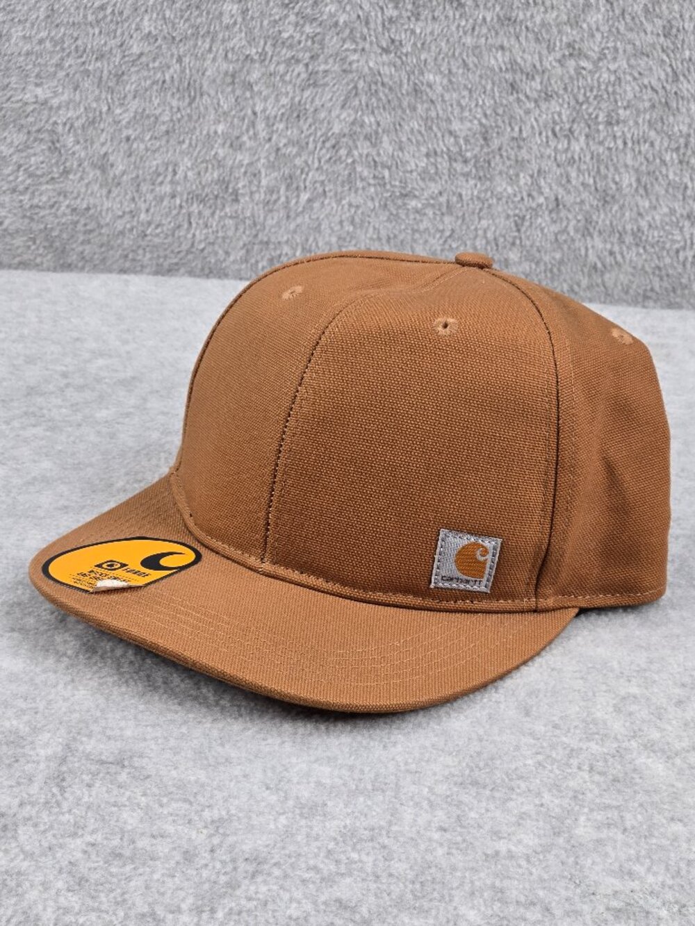 Carhartt Hudson Cap Hat Snapback Flat Brim Duck Firm Canvas Adjustable - Brown